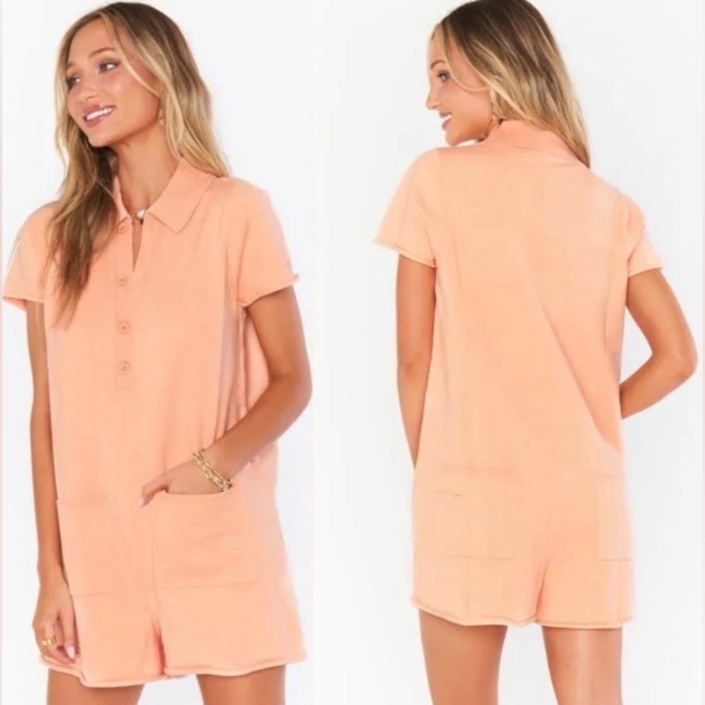 Show Me Your Mumu Womens Orange Peach Gio Sweater Romper